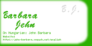 barbara jehn business card